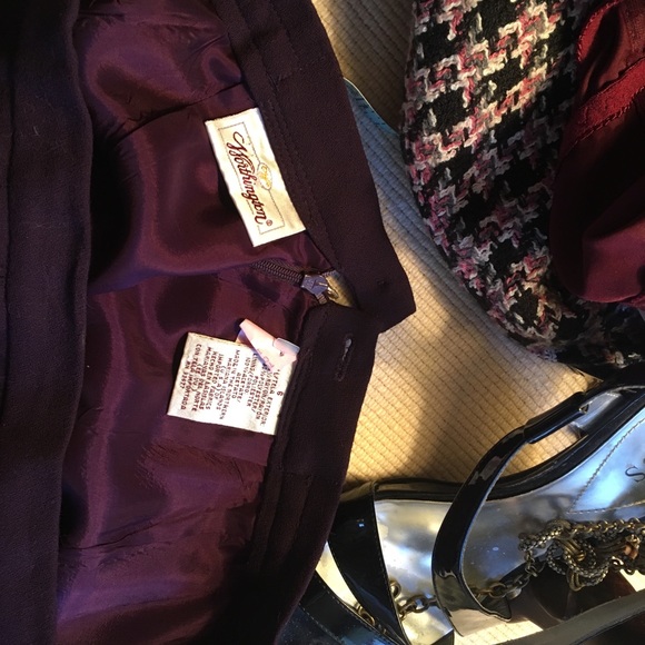 💍 Vintage Worthington Burgundy Skirt Mid US 6 - Picture 7 of 7